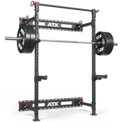 Half Rack mural et pliable ATX compact hauteur 198 cm avec crochet en J pour Home-Gym