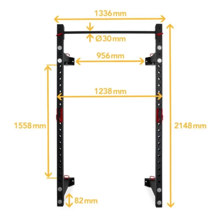 Half rack pliable à fixation murale Titanium Strength FR360 avec capacité de charge de 360 kg - Crochets en J inclus