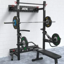 Half rack pliant à fixation murale charge 500 kg avec crochets en J