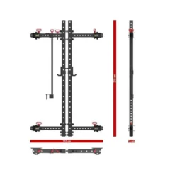 Half rack pliant à fixation murale charge 500 kg avec crochets en J