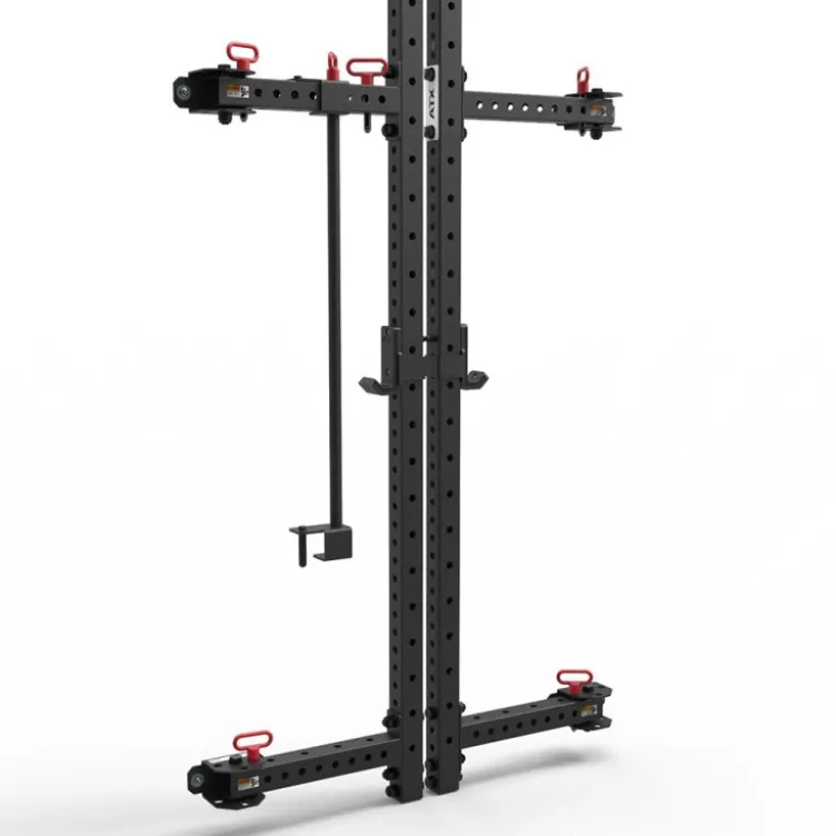 Half rack pliant à fixation murale charge 500 kg avec crochets en J