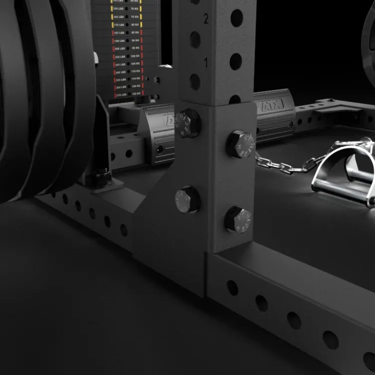 Half Rack à squat ATX avec extension de stockage et poulie à charge guidée de 125 kg pour Home Gym et Pros série 700