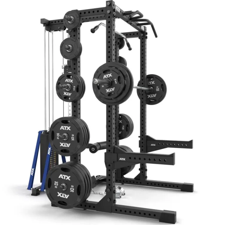 Half Rack à squat ATX avec extension de stockage et poulie à charge guidée de 125 kg pour Home Gym et Pros série 700