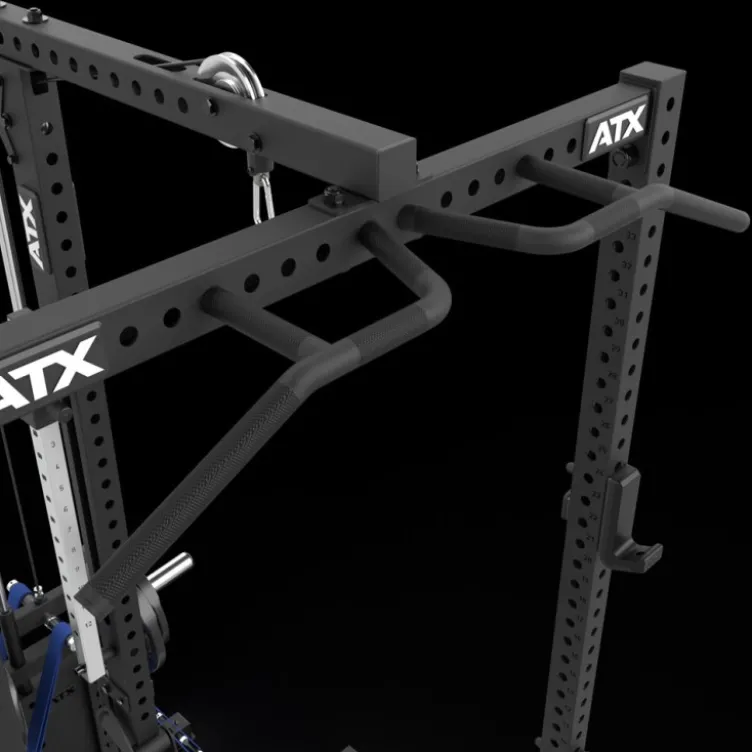 Half rack à squat ATX avec poulie à charge libre Max 200 kg - Barre de traction multigrip et accessoires inclus - Série 700
