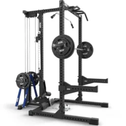 Half rack à squat ATX avec poulie à charge libre Max 200 kg - Barre de traction multigrip et accessoires inclus - Série 700