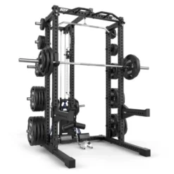 Half rack à squat ATX avec poulie à charge libre et extension de stockage pour séances de musculation complètes - Série 700