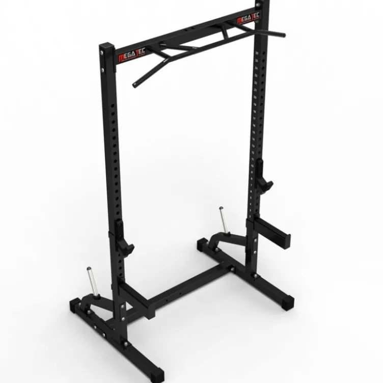Half rack à squat et développé couché avec barre de traction