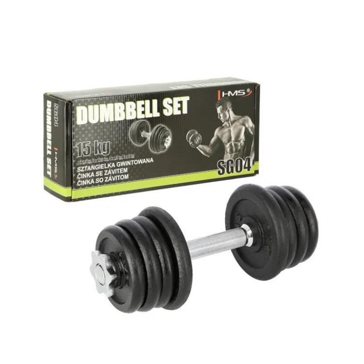 Haltère avec poids total de 15 kg polyvalent pour training des biceps
