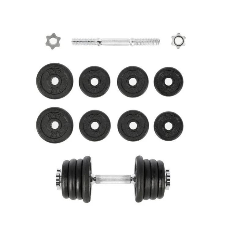 Haltère avec poids total de 15 kg polyvalent pour training des biceps