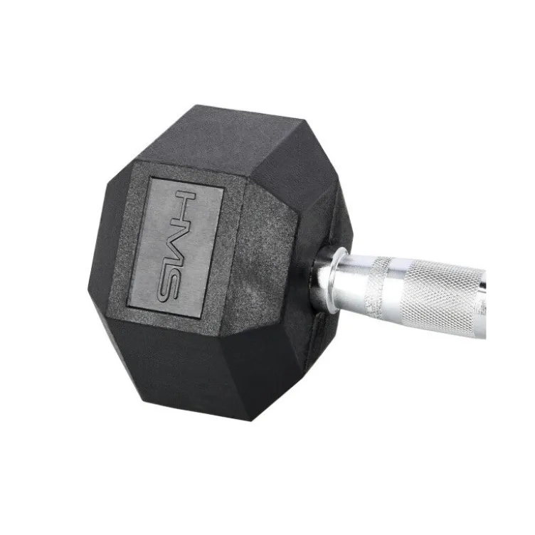 Haltère de 14 kg à l'unité hexagonal en caoutchouc pour entraînement à la maison