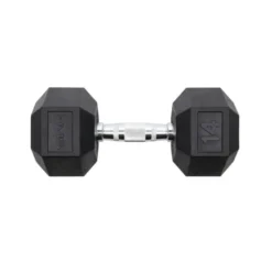 Haltère de 14 kg à l'unité hexagonal en caoutchouc pour entraînement à la maison