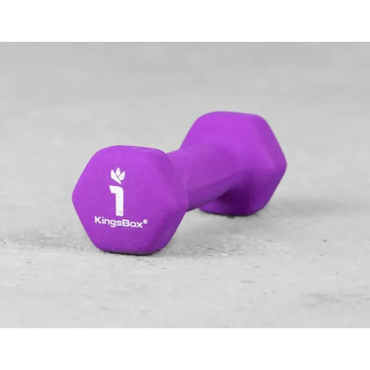 Haltère de musculation hexagonal en vinyle à l'unité 1 kg à 3 kg pour séance de fitness à domicile - Kingsbox