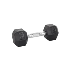Haltère de musculation hexagonal en caoutchouc à l'unité de 3 kg à 40 kg pour entraînement complet