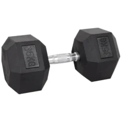 Haltère de musculation hexagonal en caoutchouc à l'unité de 3 kg à 40 kg pour entraînement complet