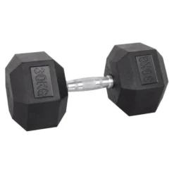 Haltère de musculation hexagonal en caoutchouc à l'unité de 3 kg à 40 kg pour entraînement complet