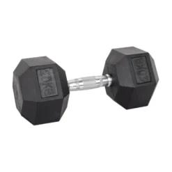 Haltère de musculation hexagonal en caoutchouc à l'unité de 3 kg à 40 kg pour entraînement complet