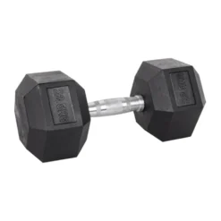 Haltère de musculation hexagonal en caoutchouc à l'unité de 3 kg à 40 kg pour entraînement complet