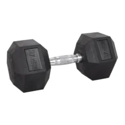 Haltère de musculation hexagonal en caoutchouc à l'unité de 3 kg à 40 kg pour entraînement complet