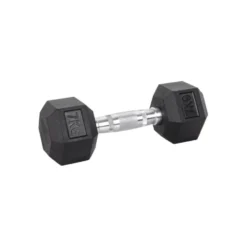 Haltère de musculation hexagonal en caoutchouc à l'unité de 3 kg à 40 kg pour entraînement complet