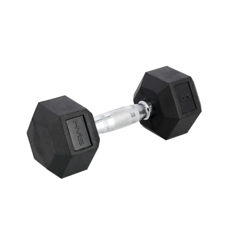Haltère de musculation hexagonal à l'unité 8 kg avec poignée moletée