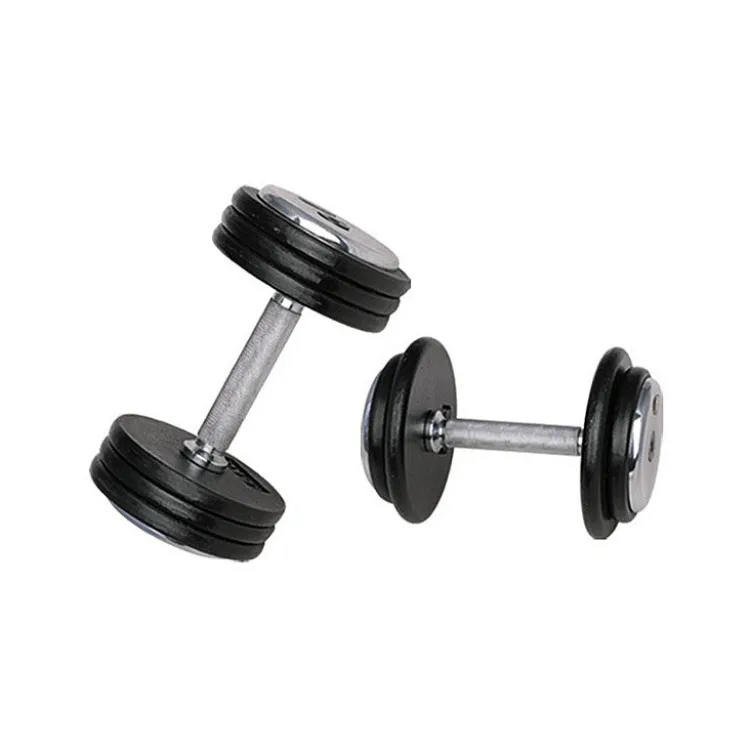 Haltère de musculation à l'unité de 5 kg à 50 kg avec revêtement chromé