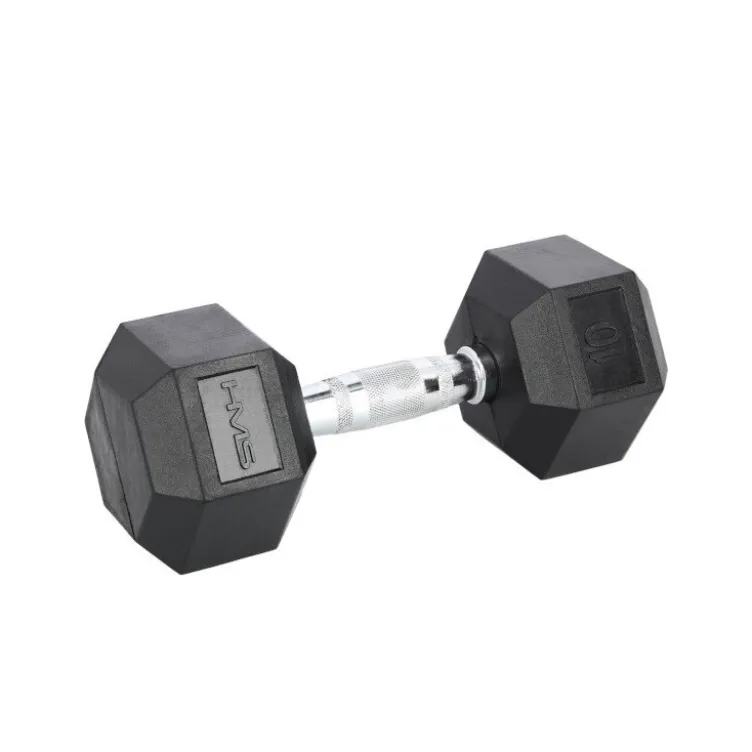Haltère de musculation à l'unité 10 kg de forme hexagonale pour entraînement complet