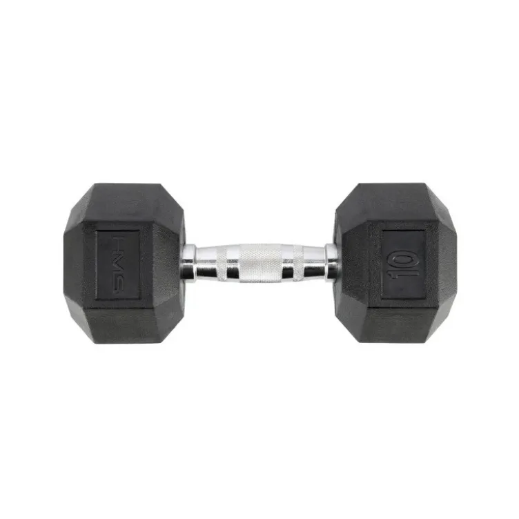 Haltère de musculation à l'unité 10 kg de forme hexagonale pour entraînement complet
