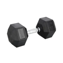 Haltère hexagonal compact et professionnel 20 kg avec revêtement en caoutchouc