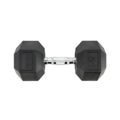 Haltère hexagonal compact et professionnel 20 kg avec revêtement en caoutchouc