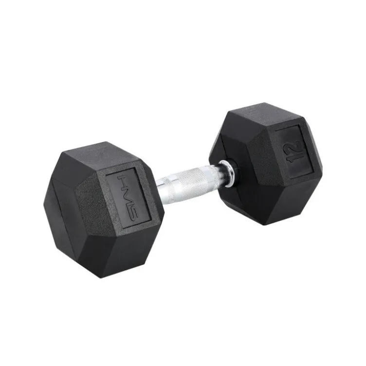 Haltère hexagonal de musculation en acier et caoutchouc - A l'unité 12 kg
