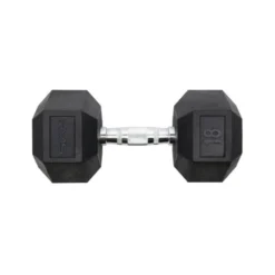Haltère hexagonal professionnel 18 kg avec poignée moletée ergonomique