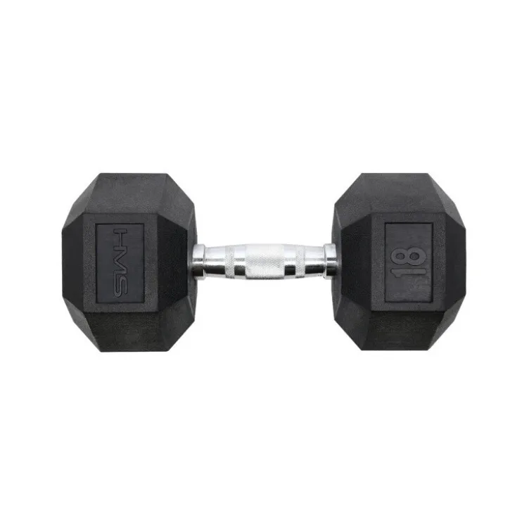 Haltère hexagonal professionnel 18 kg avec poignée moletée ergonomique