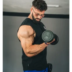 Haltères ronds monoblocs en caoutchouc de 2,5 à 40 kg Titanium Strength avec poignées en acier chromé