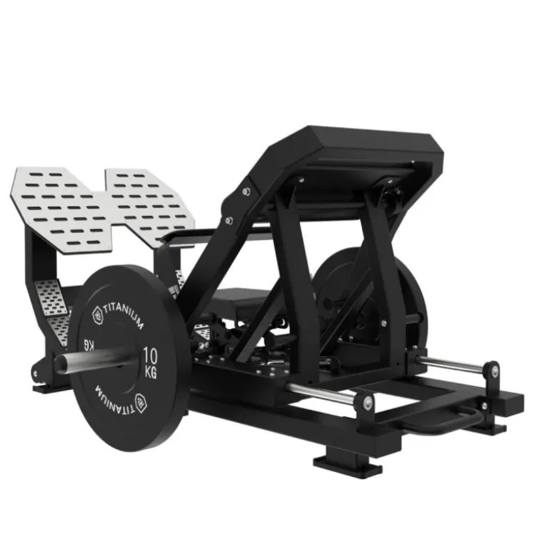 Hip thrust compacte Titanium Élite Séries à charge libre pour pros du sport à capacité de 300 kg - Siège multi-réglable EL-PL37