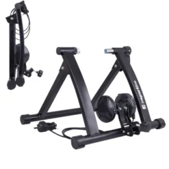 Home Trainer magnétique Gibello avec 6 modes de résistance pour vélo de route avec roues de 26 à 28 pouces - Format compact