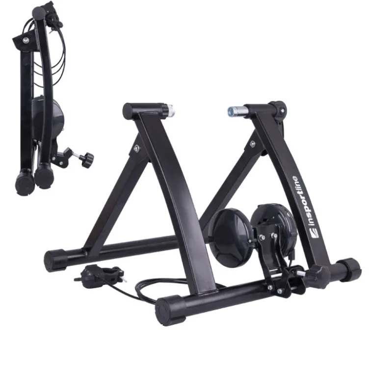 Home Trainer magnétique Gibello avec 6 modes de résistance pour vélo de route avec roues de 26 à 28 pouces - Format compact