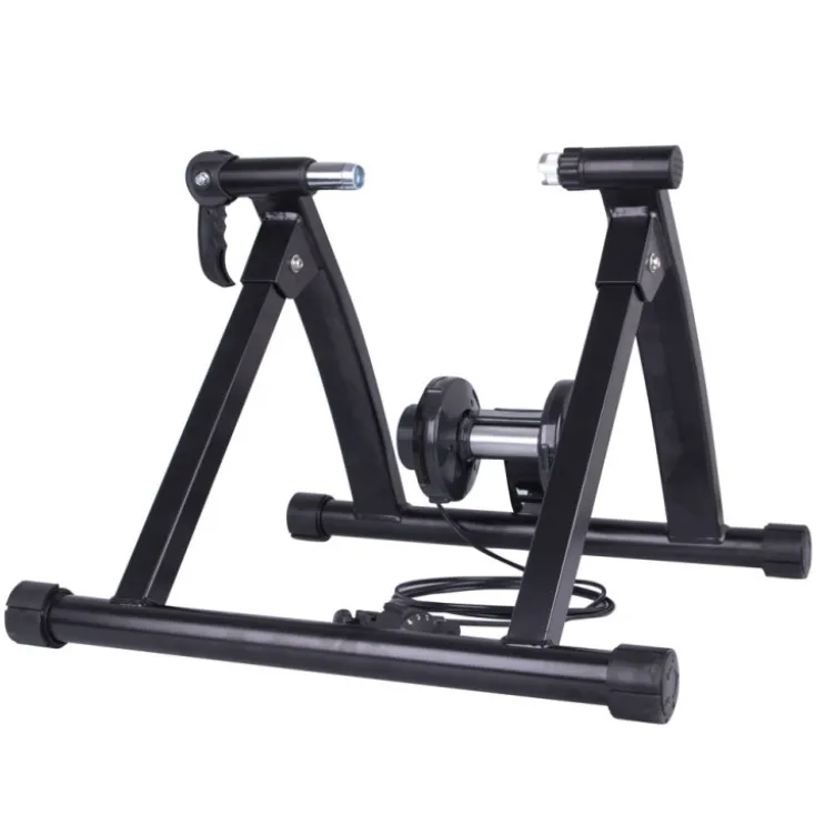 Home Trainer magnétique Gibello avec 6 modes de résistance pour vélo de route avec roues de 26 à 28 pouces - Format compact