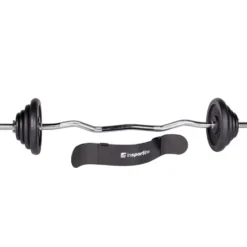 Jeu complet avec barre de musculation EZ de diamètre standard et 45 kg de poids - Training biceps