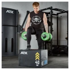 Jump Box de cross-training en bois et en mousse ATX 3 en 1 : 40 x 50 x 60 cm