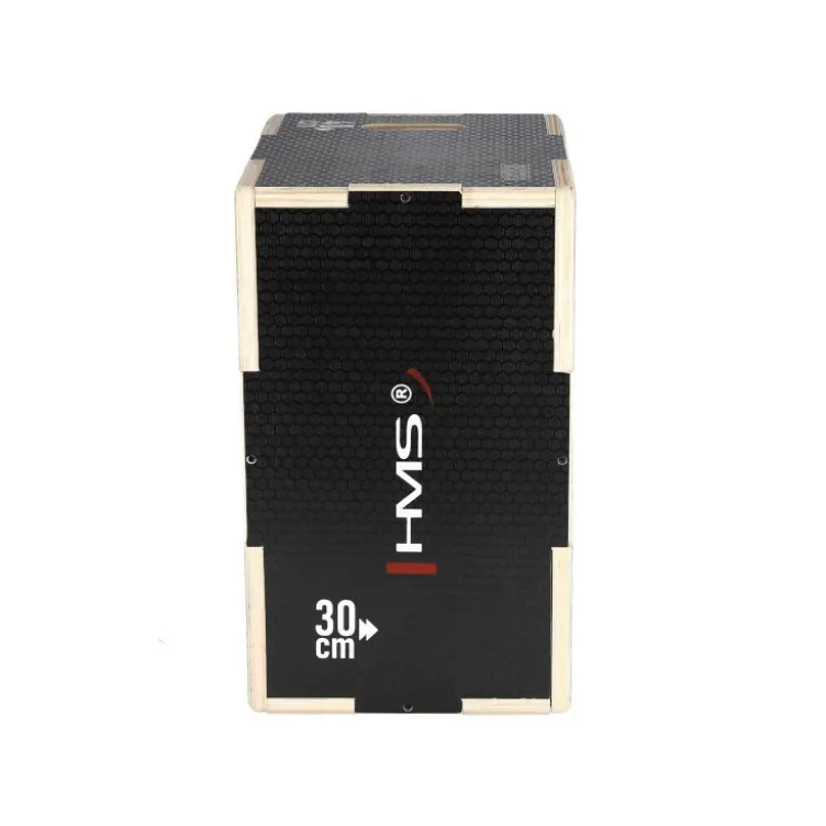 Jump box de plyométrie de qualité professionnelle en bois renforcé noir - 50 x 40 x 30 mm