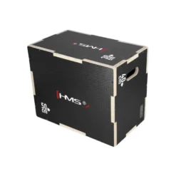 Jump box de plyométrie de qualité professionnelle en bois renforcé noir - 50 x 40 x 30 mm