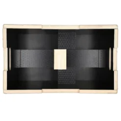 Jump box de plyométrie de qualité professionnelle en bois renforcé noir - 50 x 40 x 30 mm