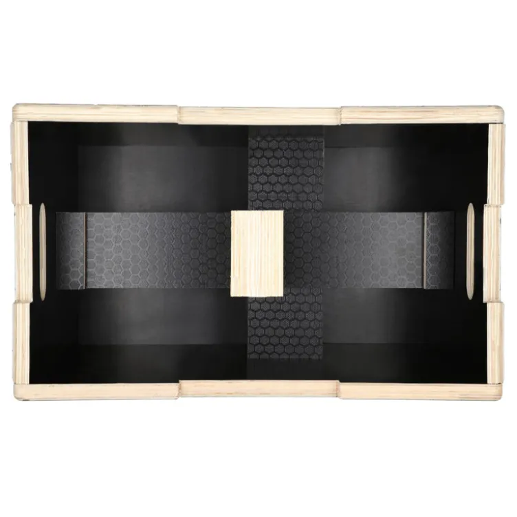 Jump box de plyométrie de qualité professionnelle en bois renforcé noir - 50 x 40 x 30 mm
