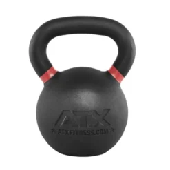 Kettlebells ATX en fonte de 8 à 48 kg avec logo gravé et code couleur pour entraînements sportifs