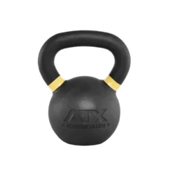 Kettlebells ATX en fonte de 8 à 48 kg avec logo gravé et code couleur pour entraînements sportifs