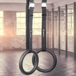 kit anneaux de gymnastique en acier avec sangles - capacité de charge 300 kg