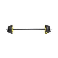 Kit barre de musculation standard en acier chromé avec 17,50 kg de disques de poids