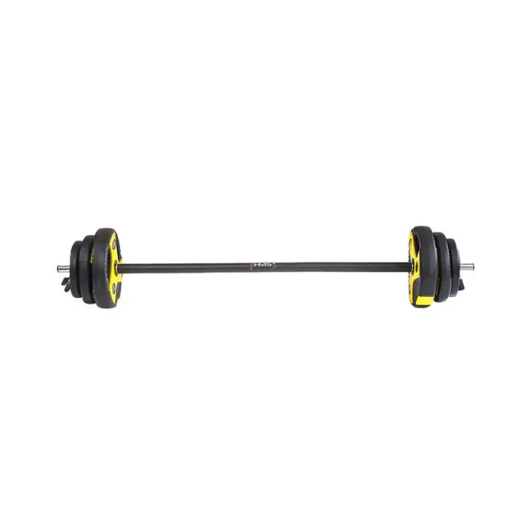 Kit barre de musculation standard en acier chromé avec 17,50 kg de disques de poids