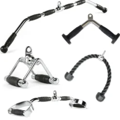 Kit complet 5 accessoires de tirage (poignées, barres et cordes)
