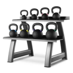 Kit complet de kettlebells - Support de rangement avec 8 poids russes de 4 à 24 kg - SK24 Titanium Strength